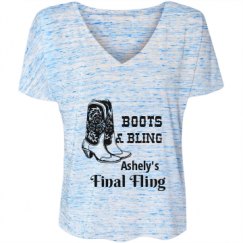 Ladies Flowy Slouchy V-Neck Tee