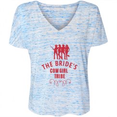 Ladies Flowy Slouchy V-Neck Tee