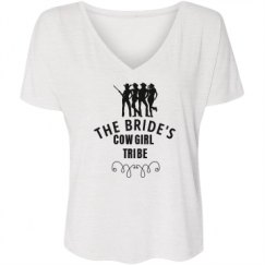 Ladies Flowy Slouchy V-Neck Tee