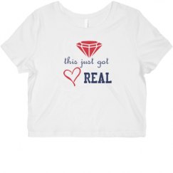 Ladies Slim Fit Crop Top Tee