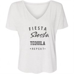 Ladies Flowy Slouchy V-Neck Tee