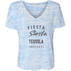 Ladies Flowy Slouchy V-Neck Tee
