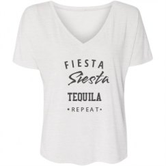 Ladies Flowy Slouchy V-Neck Tee