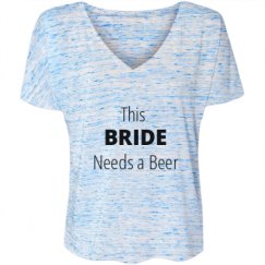 Ladies Flowy Slouchy V-Neck Tee