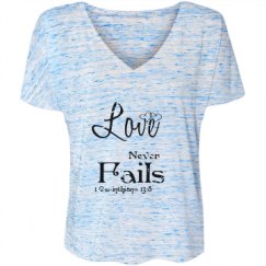 Ladies Flowy Slouchy V-Neck Tee