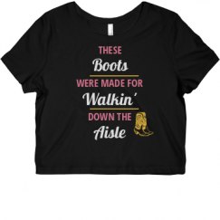 Ladies Slim Fit Crop Top Tee