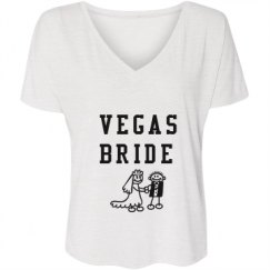 Ladies Flowy Slouchy V-Neck Tee