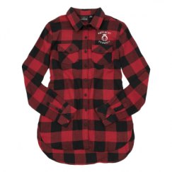 Ladies Long Sleeve Plaid Flannel Shirt