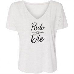 Ladies Flowy Slouchy V-Neck Tee