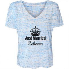 Ladies Flowy Slouchy V-Neck Tee