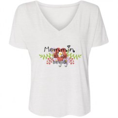 Ladies Flowy Slouchy V-Neck Tee