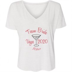 Ladies Flowy Slouchy V-Neck Tee