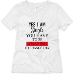 Ladies Relaxed Fit V-Neck Tee