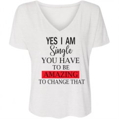 Ladies Flowy Slouchy V-Neck Tee