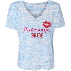 Ladies Flowy Slouchy V-Neck Tee