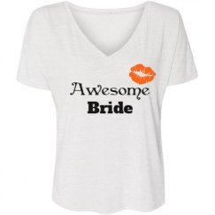 Ladies Flowy Slouchy V-Neck Tee