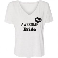 Ladies Flowy Slouchy V-Neck Tee