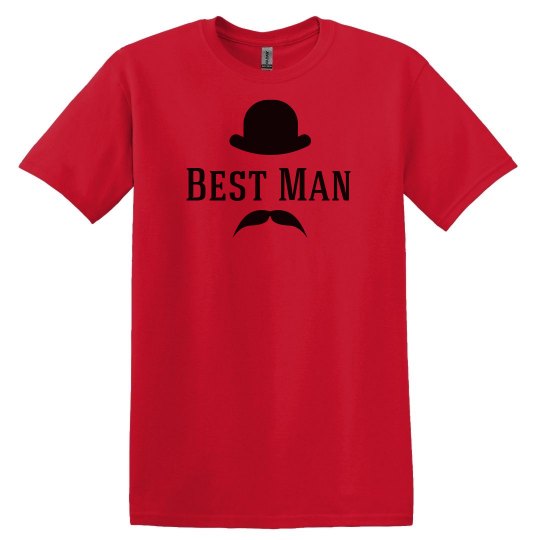 Best Man Hat and Mustache Shirt
