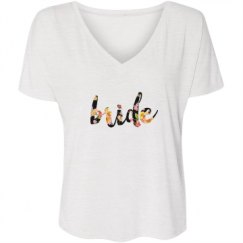 Ladies Flowy Slouchy V-Neck Tee