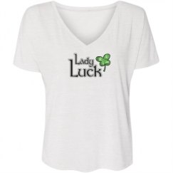 Ladies Flowy Slouchy V-Neck Tee