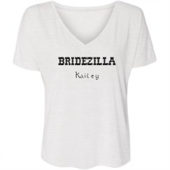 Ladies Flowy Slouchy V-Neck Tee
