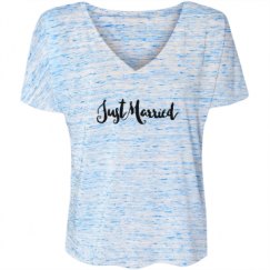 Ladies Flowy Slouchy V-Neck Tee