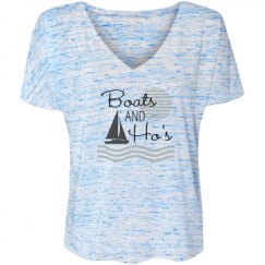 Ladies Flowy Slouchy V-Neck Tee