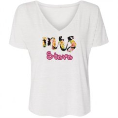 Ladies Flowy Slouchy V-Neck Tee