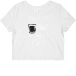 Ladies Slim Fit Crop Top Tee