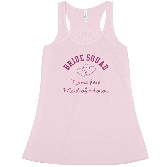 Bride Squad Maid Of Honor Ladies Flowy Racerback Tank Top