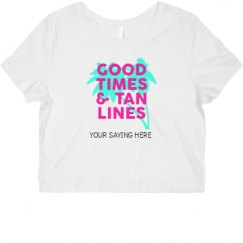 Ladies Slim Fit Crop Top Tee