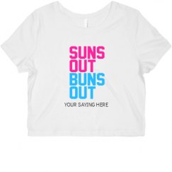 Ladies Slim Fit Crop Top Tee