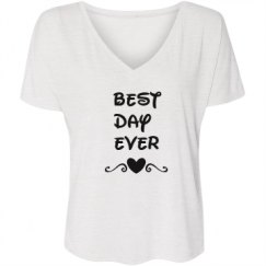 Ladies Flowy Slouchy V-Neck Tee