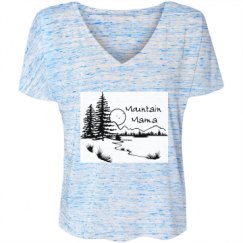 Ladies Flowy Slouchy V-Neck Tee