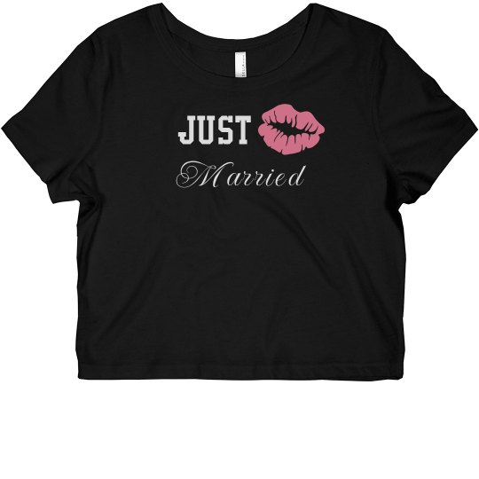 Just Married Crop Tee