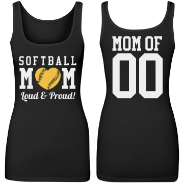 Loud and Proud Softball Mom With Custom Number