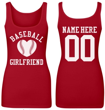 Super Cute Baseball Girlfriend Tanks With Custom Name