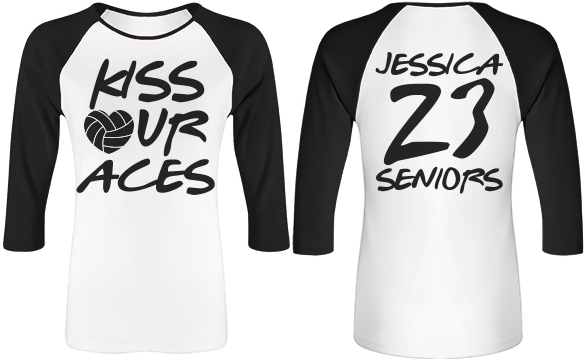 Kiss Our Aces Funny Volleyball Seniors Shirts