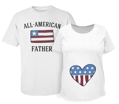 Fourth of July Maternity Custom Due Date Tee