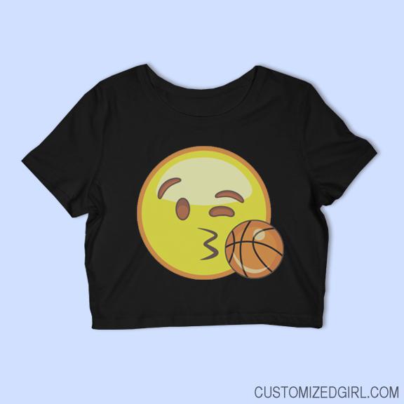 Emoji Basketball Crop Top