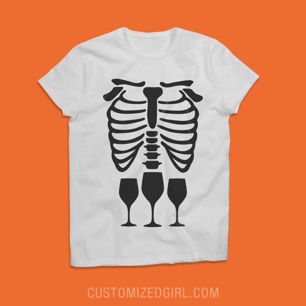 Skeleton Wino Costume Tee