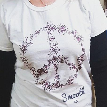 Smooth as Ladies Floral Peace sign Tee