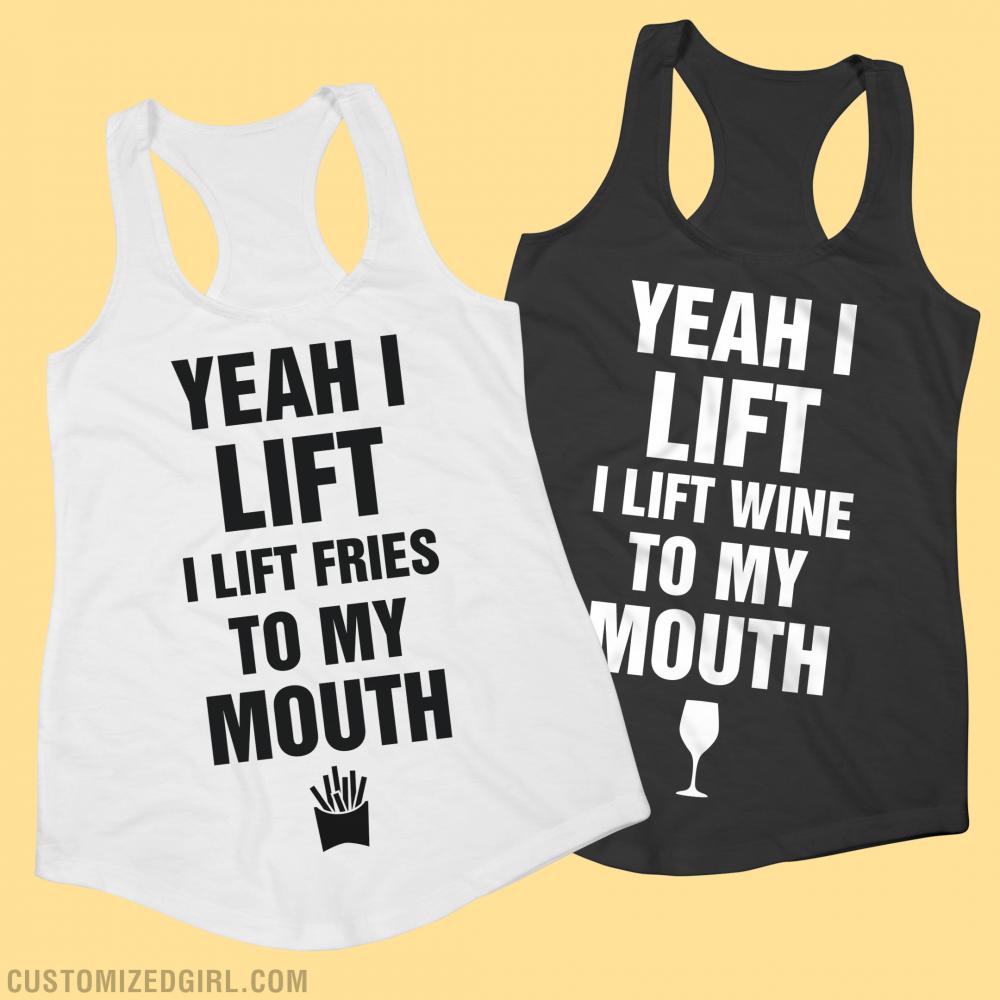 Funny Fitness Lifting Food Tank
