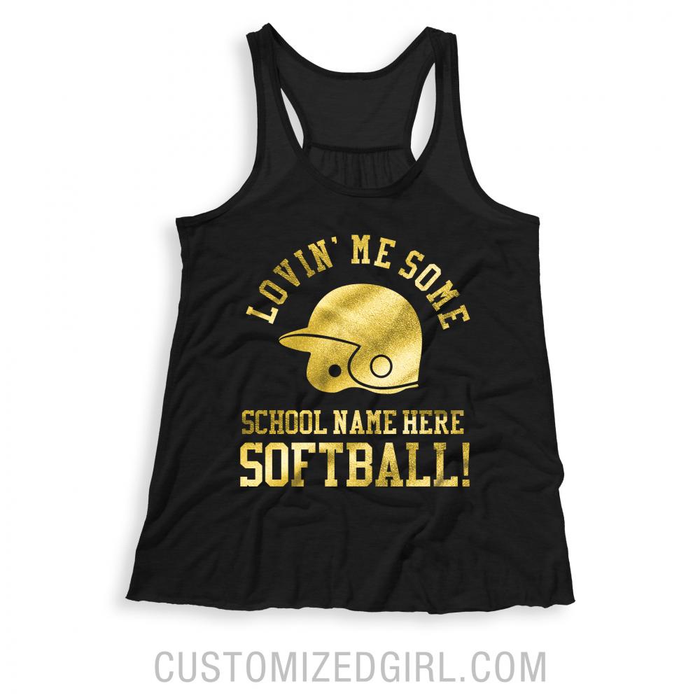 Gold Metallic Softball Mom