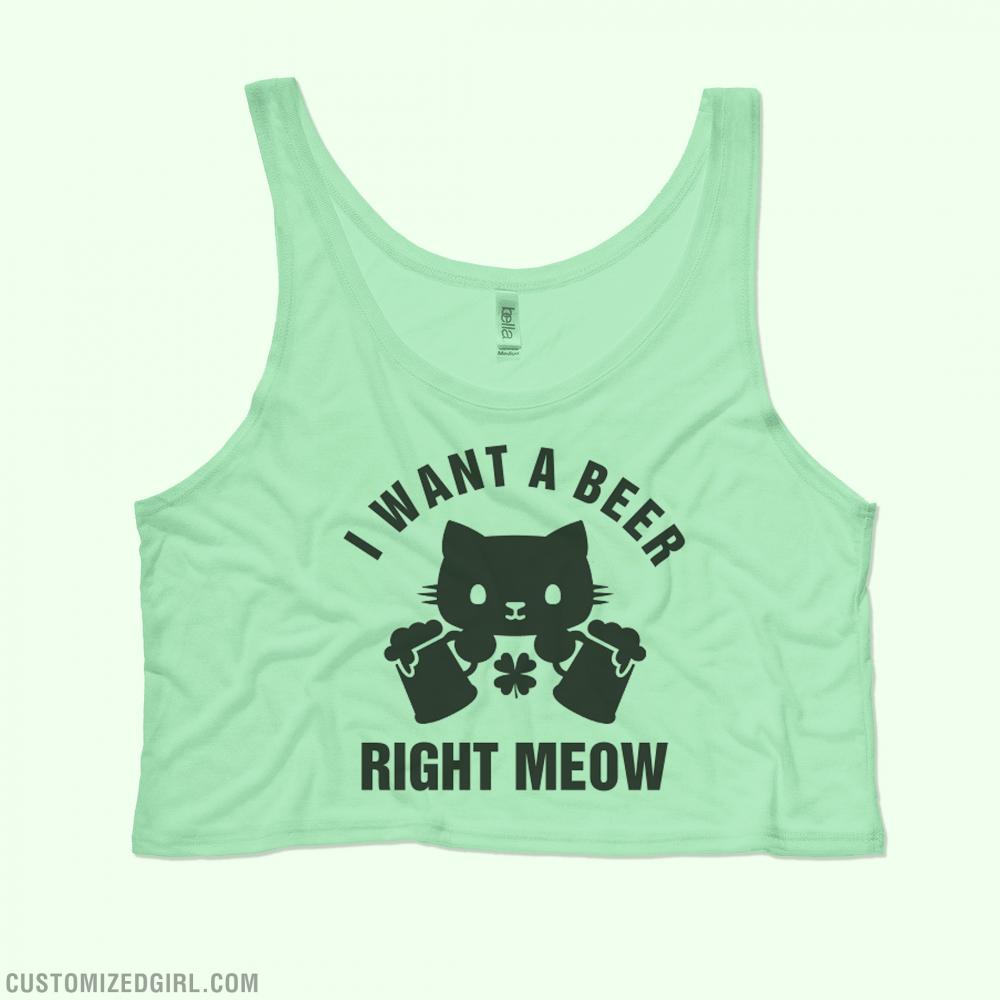 St Patricks Day Cat Beer Meow