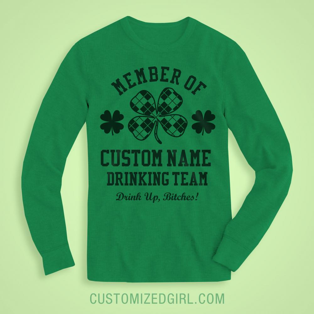 Custom St Patricks Drinking Team