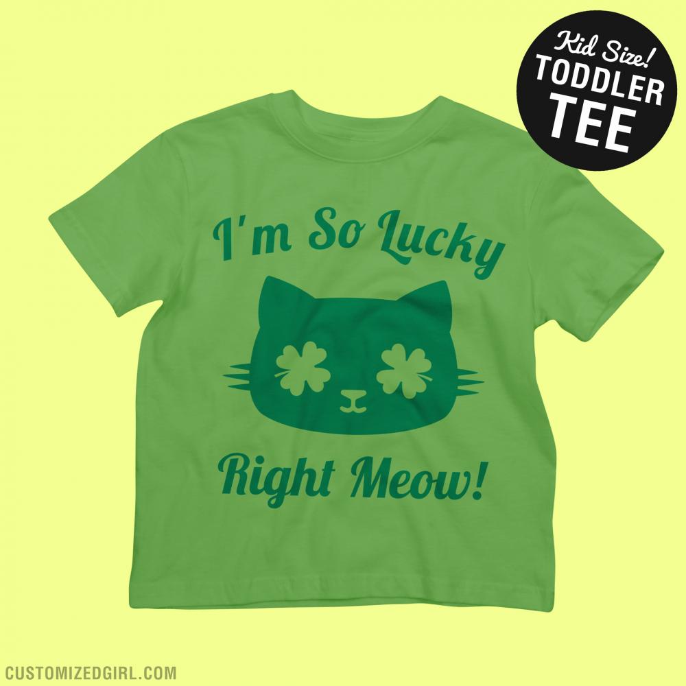 So Lucky St Pattys Kid Cat Puns