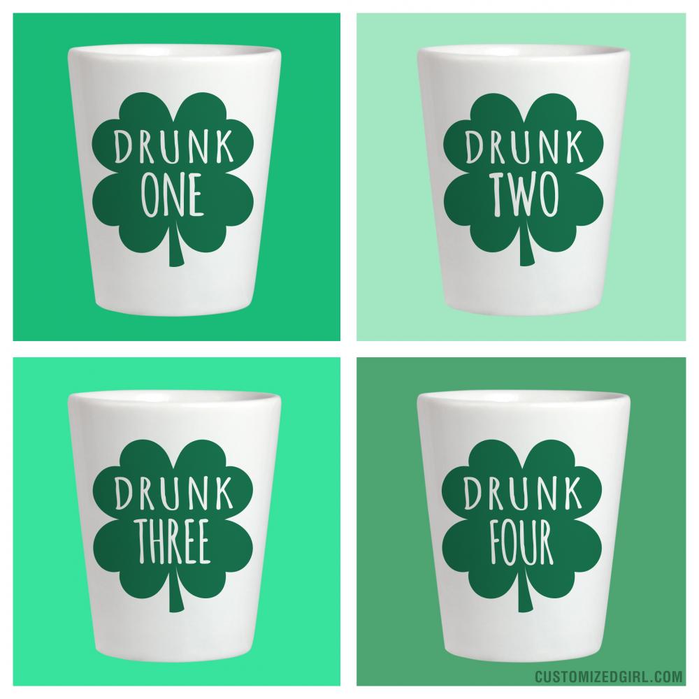 Drunk 2 St Patricks Shot Glass