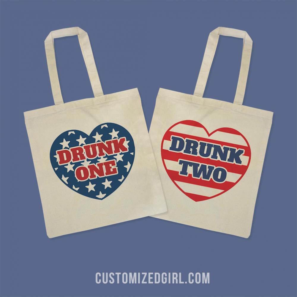USA Matching BFF Drunk Bags