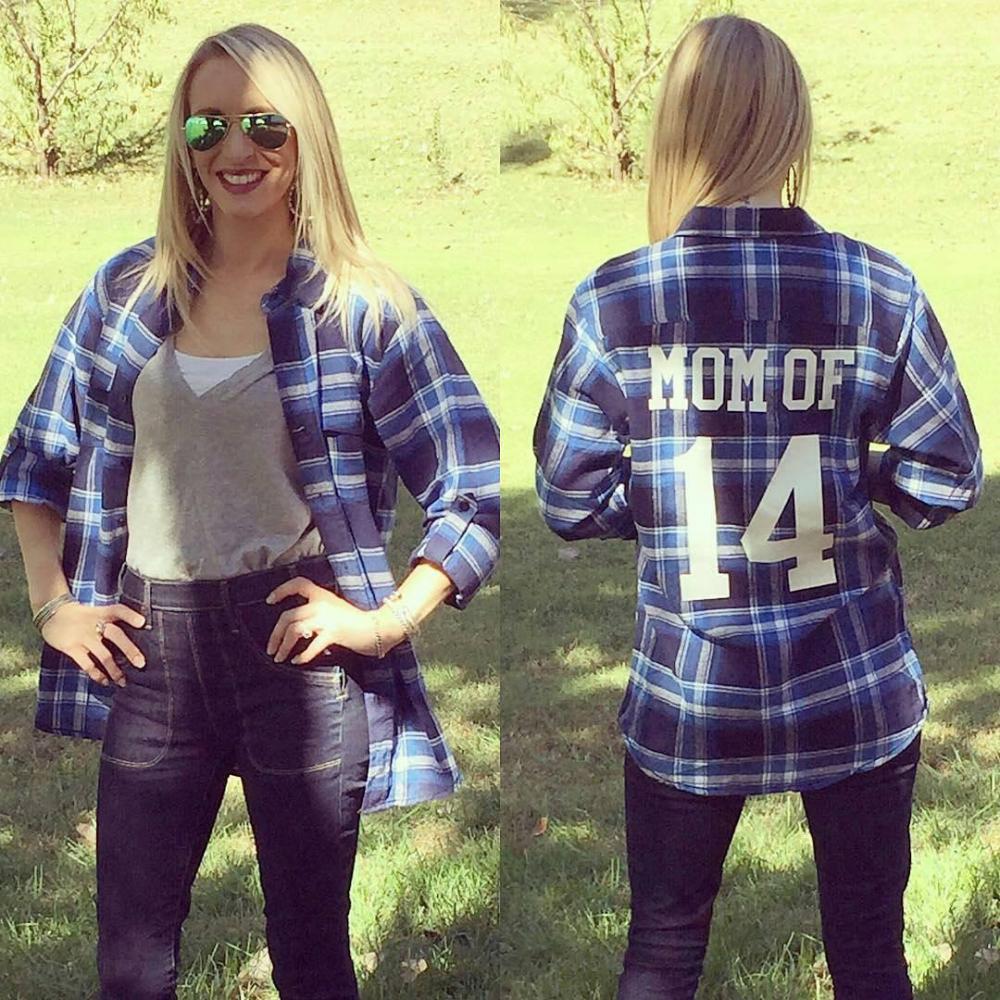 Trendy Custom Football Mom Plaid